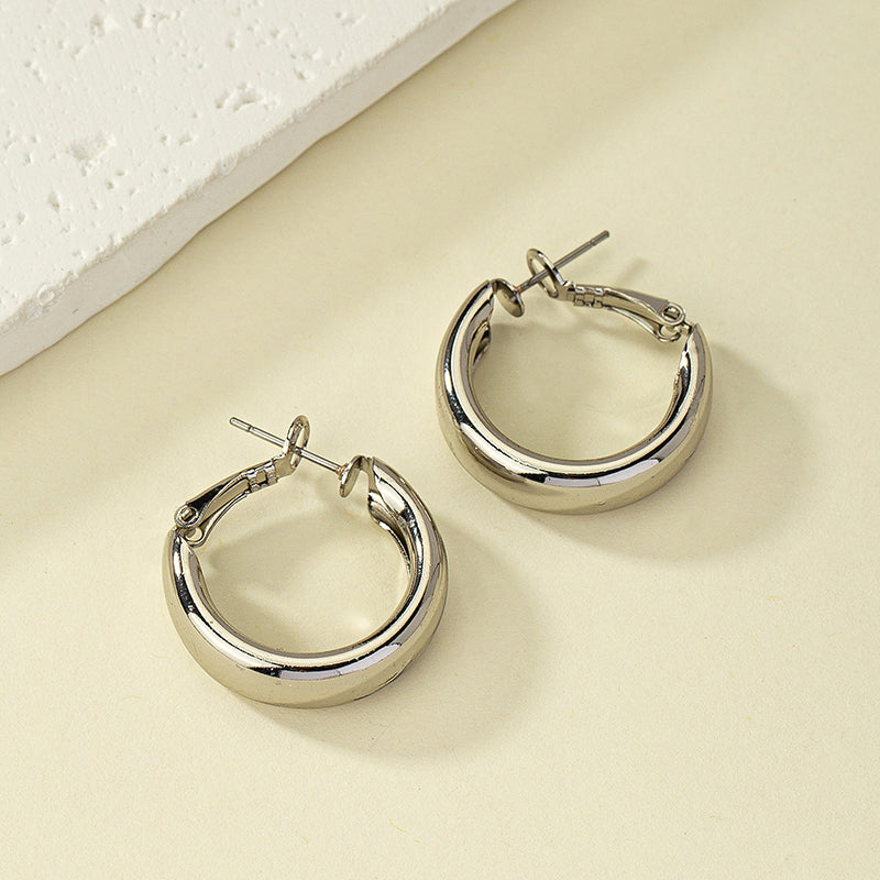 Simple Style Commute Circle Alloy Plating Women's Hoop Earrings