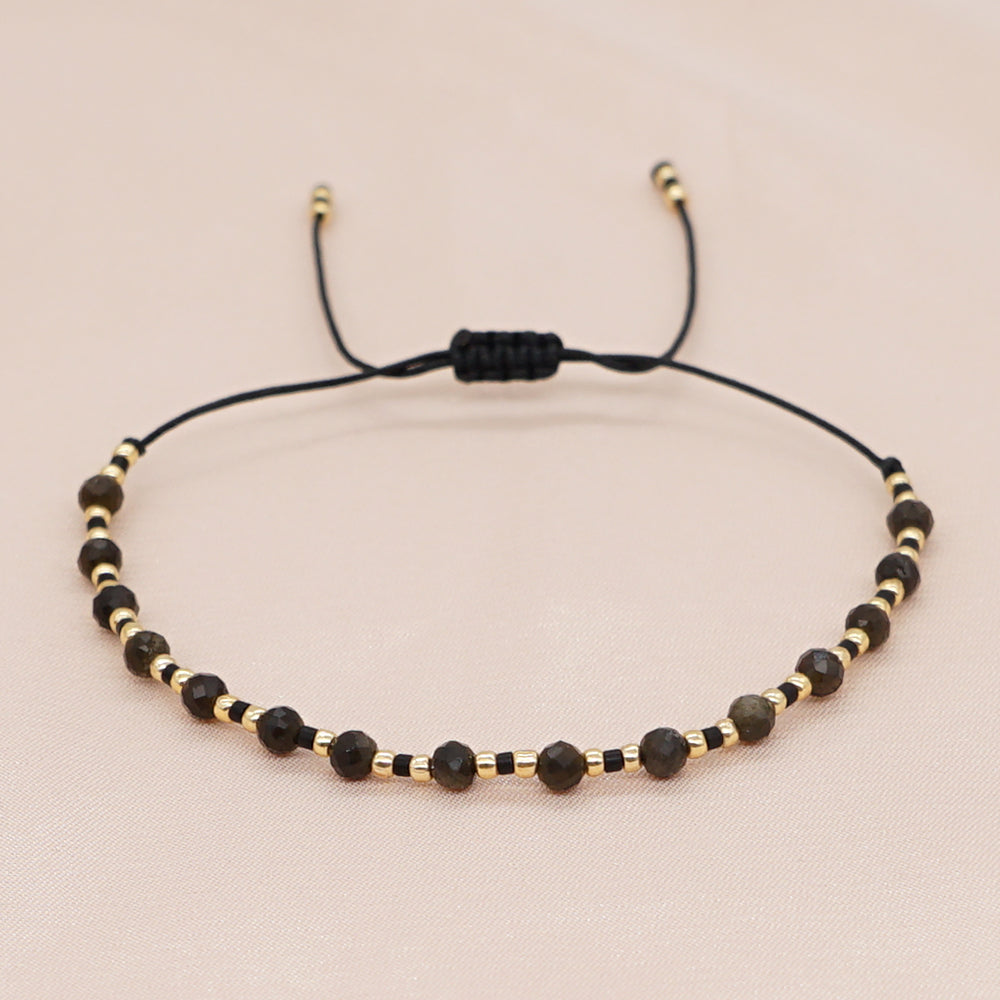 Elegant Simple Style Classic Style Geometric Glass Stone Rope Wholesale Bracelets