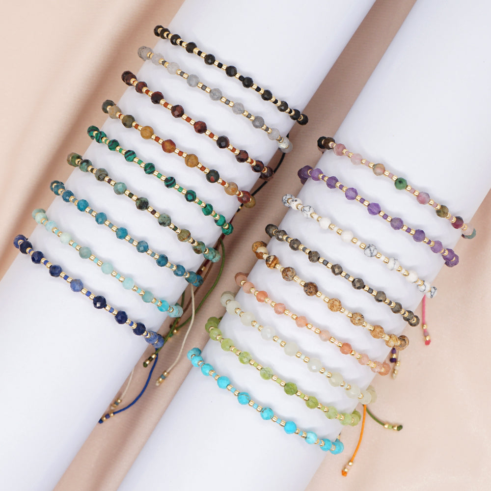 Elegant Simple Style Classic Style Geometric Glass Stone Rope Wholesale Bracelets