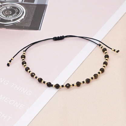 Elegant Simple Style Classic Style Geometric Glass Stone Rope Wholesale Bracelets