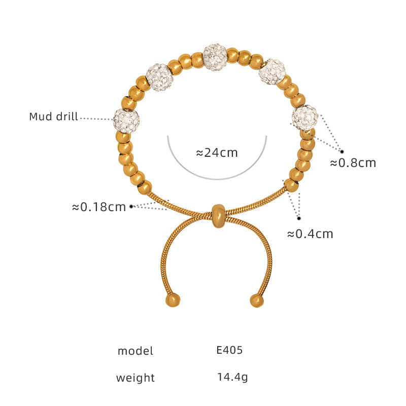 Elegant Luxurious Shiny Butterfly Titanium Steel Plating Inlay Zircon 18k Gold Plated Bracelets