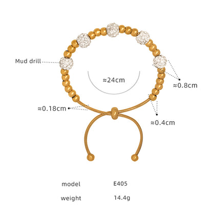 Elegant Luxurious Shiny Butterfly Titanium Steel Plating Inlay Zircon 18k Gold Plated Bracelets