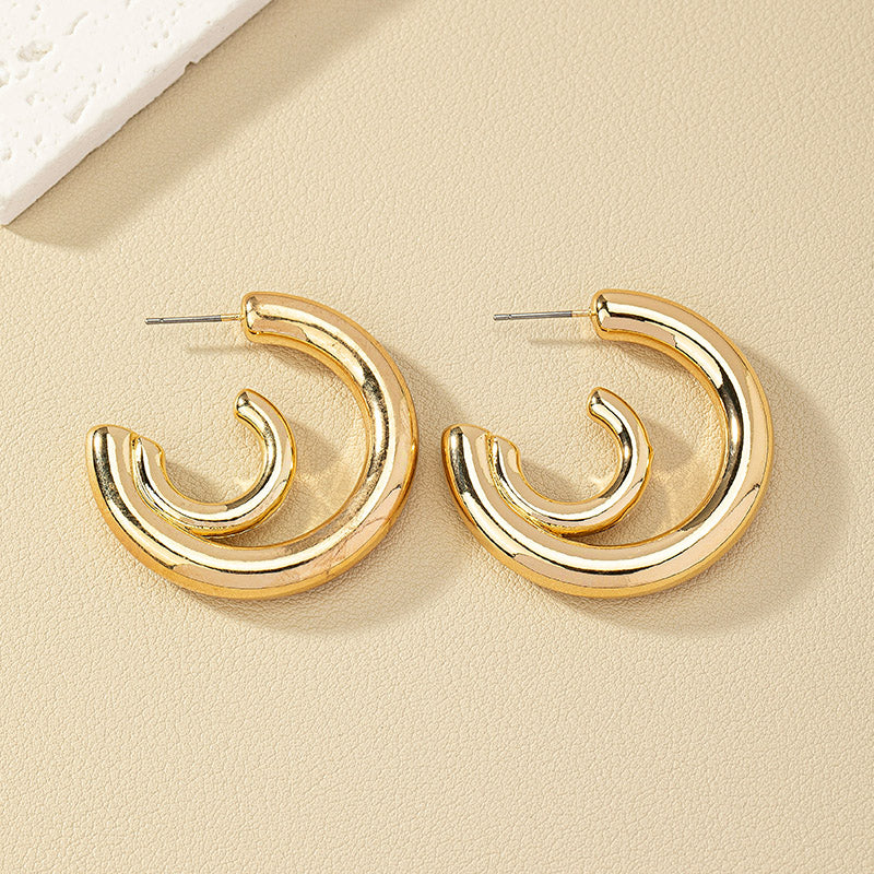 1 Pair Simple Style C Shape Alloy Ear Studs