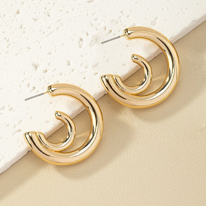 1 Pair Simple Style C Shape Alloy Ear Studs