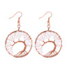 1 Pair Simple Style Leaf Natural Stone Copper Drop Earrings