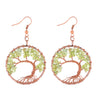 1 Pair Simple Style Leaf Natural Stone Copper Drop Earrings