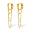 1 Pair Elegant Luxurious Lady Chain Plating Sterling Silver 18k Gold Plated White Gold Plated Drop Earrings