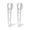 1 Pair Elegant Luxurious Lady Chain Plating Sterling Silver 18k Gold Plated White Gold Plated Drop Earrings