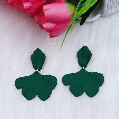 Simple Style Petal Arylic Spray Paint Women's Drop Earrings