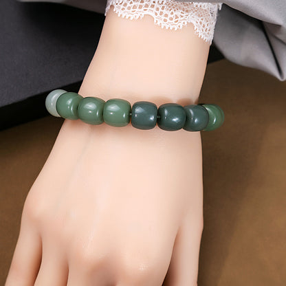 Casual Simple Style Round Gradient Color Plastic Beaded Plating Women's Bracelets