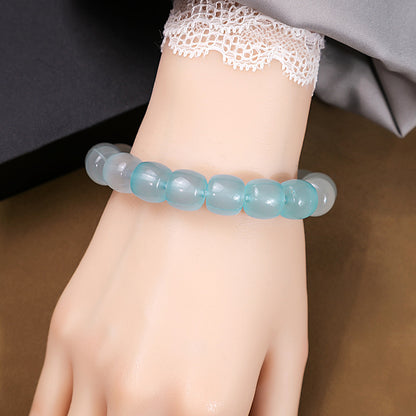 Casual Simple Style Round Gradient Color Plastic Beaded Plating Women's Bracelets