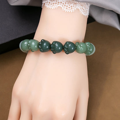 Casual Simple Style Round Gradient Color Plastic Beaded Plating Women's Bracelets