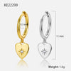 1 Pair Casual Lady Heart Shape Plating Inlay Sterling Silver Zircon 18k Gold Plated White Gold Plated Drop Earrings