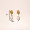 1 Pair Retro Geometric Plating Inlay Copper Artificial Pearls 18k Gold Plated Drop Earrings