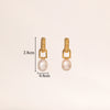 1 Pair Glam Retro Geometric Plating Inlay Copper Artificial Pearls 18k Gold Plated Drop Earrings