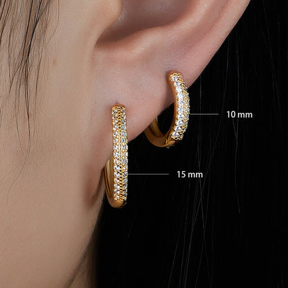 1 Pair Ig Style Simple Style Circle Plating Inlay Sterling Silver Zircon 18k Gold Plated White Gold Plated Earrings