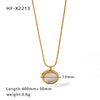 Simple Style Round Heart Shape Stainless Steel Titanium Steel Inlay Rhinestones Pendant Necklace