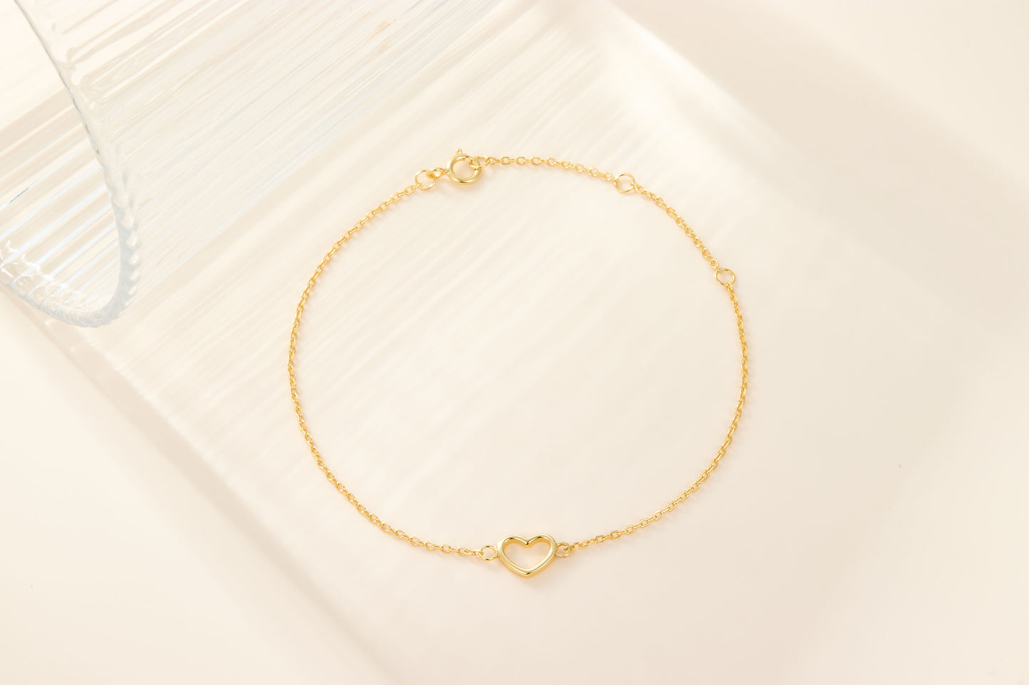 Simple Style Commute Heart Shape Sterling Silver Plating Hollow Out Inlay 18k Gold Plated White Gold Plated Bracelets