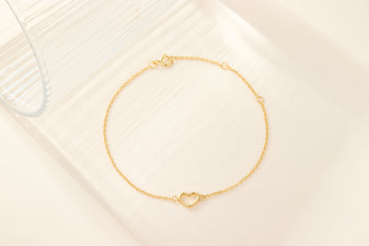 Simple Style Commute Heart Shape Sterling Silver Plating Hollow Out Inlay 18k Gold Plated White Gold Plated Bracelets