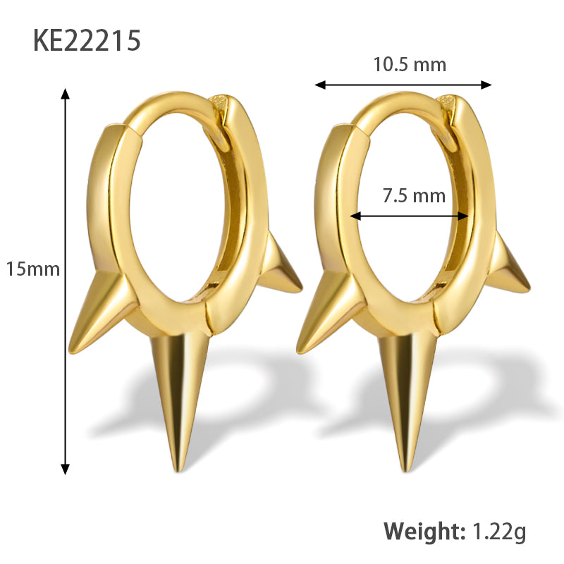 1 Pair Simple Style Geometric Plating Sterling Silver 18k Gold Plated White Gold Plated Earrings