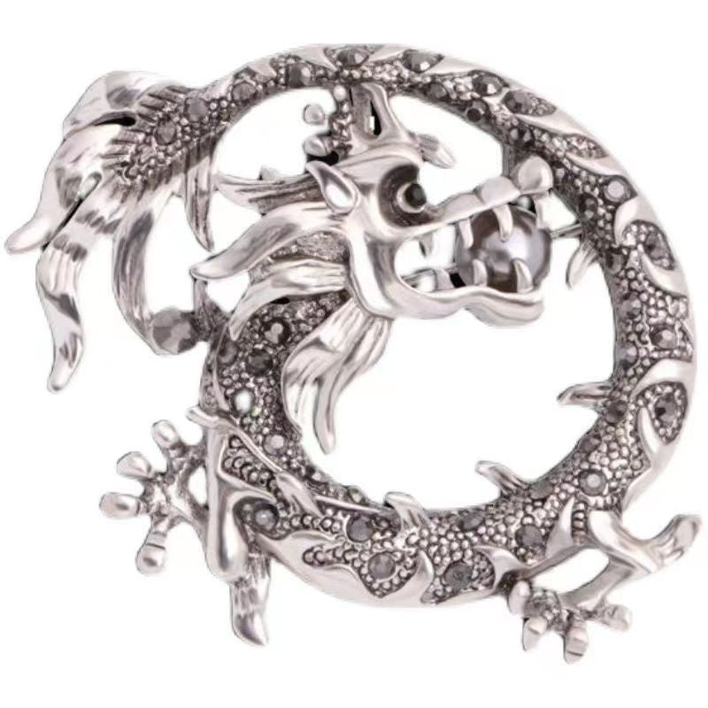 Cartoon Style Dragon Alloy Enamel Inlay Rhinestones Unisex Brooches