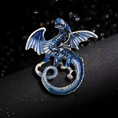 Cartoon Style Dragon Alloy Enamel Inlay Rhinestones Unisex Brooches