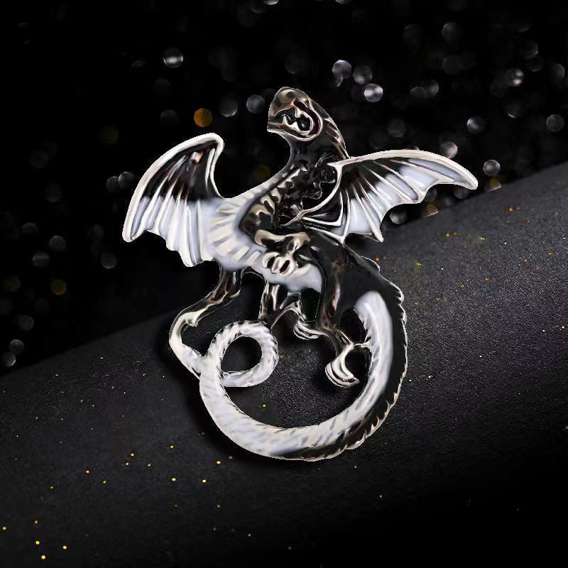 Cartoon Style Dragon Alloy Enamel Inlay Rhinestones Unisex Brooches