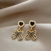 Retro Sweet Heart Shape Bow Knot Alloy Enamel Plating Inlay Rhinestones Pearl Women's Drop Earrings 1 Pair
