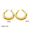 1 Pair Modern Style C Shape Plating Stainless Steel 18k Gold Plated Earrings