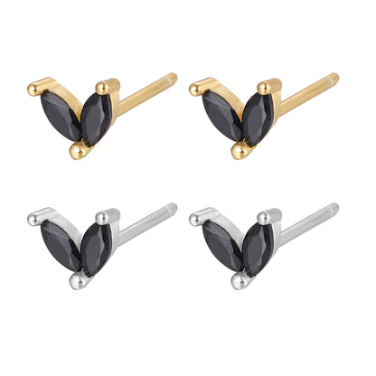 1 Pair Cute Heart Shape Plating Inlay Sterling Silver Zircon 18k Gold Plated White Gold Plated Ear Studs Ear Hook