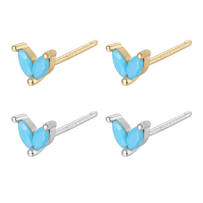 1 Pair Cute Heart Shape Plating Inlay Sterling Silver Zircon 18k Gold Plated White Gold Plated Ear Studs Ear Hook