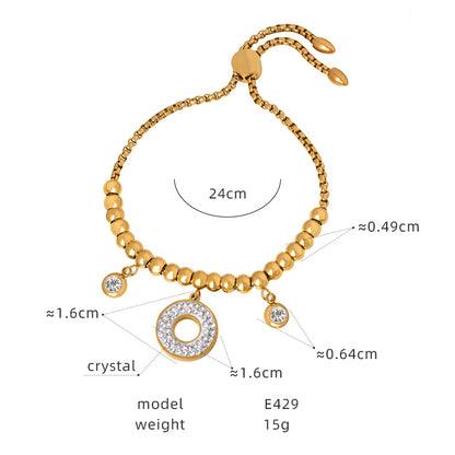 Hip-hop Exaggerated Devil's Eye Star Heart Shape Titanium Steel Plating Inlay Zircon 18k Gold Plated Bracelets