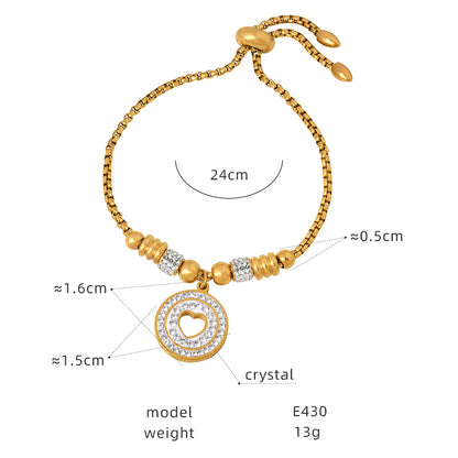 Hip-hop Exaggerated Devil's Eye Star Heart Shape Titanium Steel Plating Inlay Zircon 18k Gold Plated Bracelets