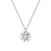 Elegant Luxurious Round Sterling Silver Plating Inlay Zircon White Gold Plated Pendant Necklace