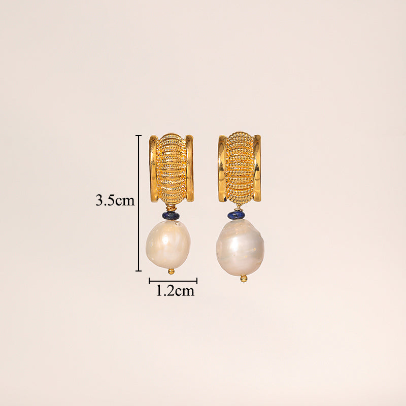 1 Pair Elegant Glam Classical Geometric Inlay Copper Artificial Gemstones 18k Gold Plated Drop Earrings