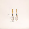 1 Pair Elegant Glam Classical Geometric Inlay Copper Artificial Gemstones 18k Gold Plated Drop Earrings