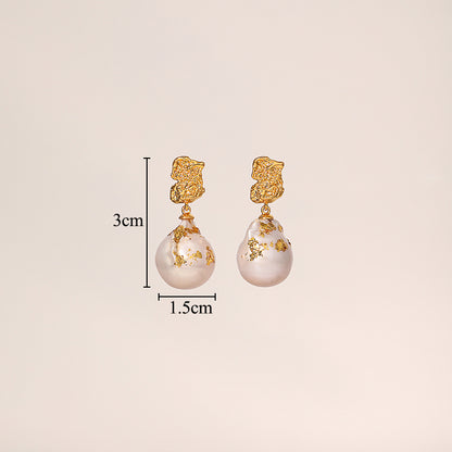 1 Pair Glam Classical Geometric Inlay Copper Artificial Pearls 18k Gold Plated Drop Earrings