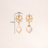 1 Pair Glam Classical Geometric Plating Inlay Copper Artificial Pearls Rhinestones 18k Gold Plated Drop Earrings