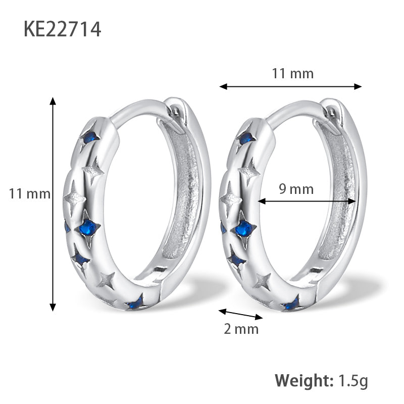 1 Pair Luxurious Simple Style Round Plating Inlay Sterling Silver Zircon 18k Gold Plated White Gold Plated Hoop Earrings