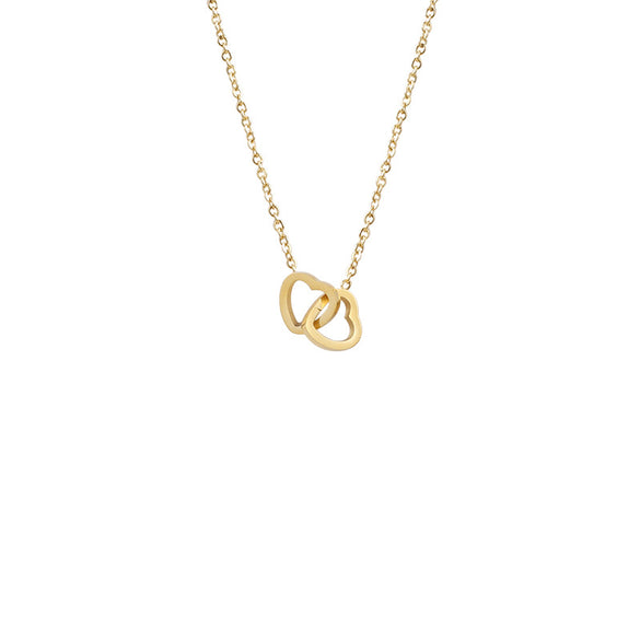 Elegant Heart Shape Titanium Steel Plating 14k Gold Plated Pendant Necklace