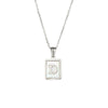 Simple Style Letter Square Stainless Steel Inlay Shell Pendant Necklace