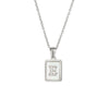 Simple Style Letter Square Stainless Steel Inlay Shell Pendant Necklace