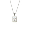 Simple Style Letter Square Stainless Steel Inlay Shell Pendant Necklace