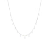 Elegant Gem Water Droplets Sterling Silver Inlay Zircon White Gold Plated Necklace