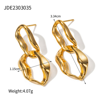 1 Pair Ig Style Irregular Plating Stainless Steel 18k Gold Plated Drop Earrings