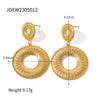 1 Pair Modern Style Round Plating Stainless Steel 18k Gold Plated Drop Earrings