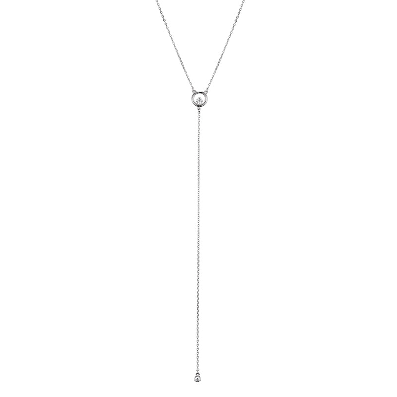 Sterling Silver Elegant Simple Style Geometric Plating Inlay Zircon Pendant Necklace