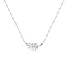 Simple Style Four Leaf Clover Sterling Silver Plating White Gold Plated Pendant Necklace