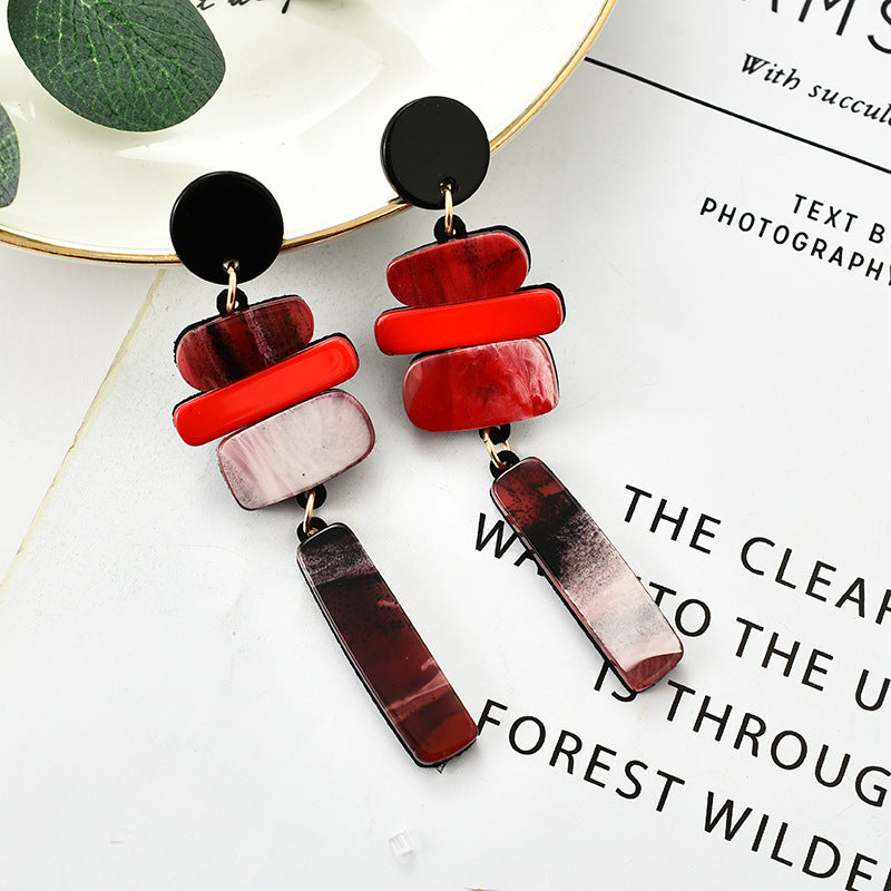 Retro Geometric Arylic Handmade Women's Drop Earrings