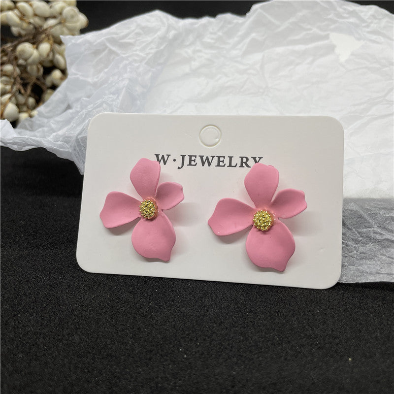 Cute Flower Alloy Plating Women's Ear Studs